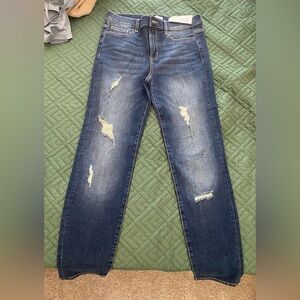 Francesca's Collections Dark Blue High Rise Jeans Size 28